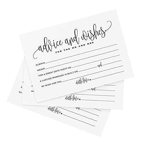 Bliss Collections Mad Libs Advice and Wishes Cards for the New Mr and Mrs, Bride and Groom, Newlyweds, Perfect Addition to Your Wedding Reception Decorations or Bridal Shower, Pack of 50 4x6 Cards