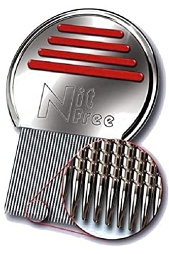 Nit Free Terminator Lice Comb, Professional Stainless Steel Comb for Head Lice Treatment, Pack of 2,Silver