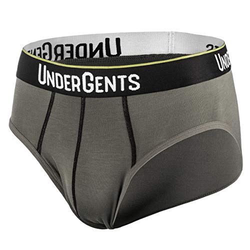 UnderGents Men's Brief Underwear with CloudSoft Cooling Air Modal Fabric (Comfort Underneath: BattleGrey Size Large)