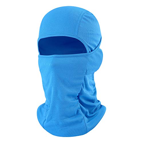 Balaclava Face Mask Adjustable Windproof UV Protection Hood (US, Alpha, One Size, Light Blue)