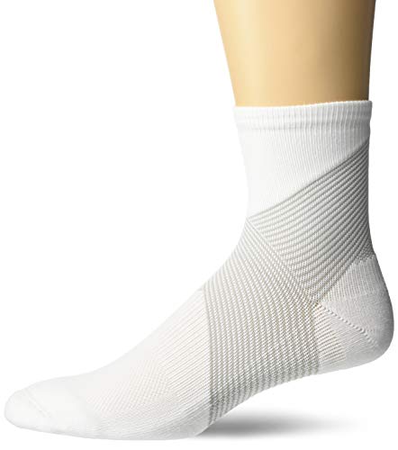 Vitalsox unisex adult Quarter Compression Running Socks, White, Large US