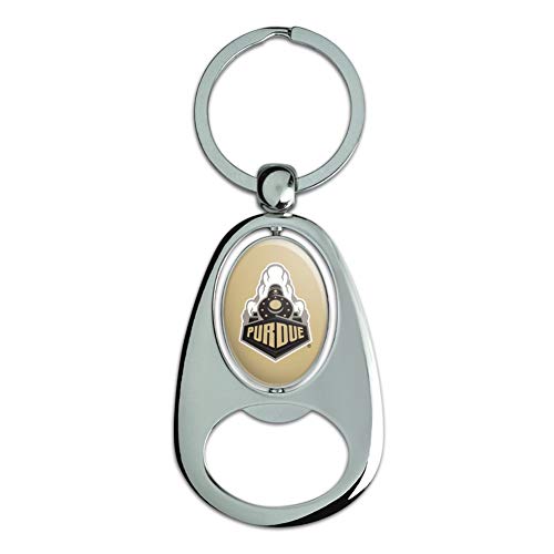 GRAPHICS & MORE Purdue University Keychain Chrome Metal Spinning Oval Bottle Opener