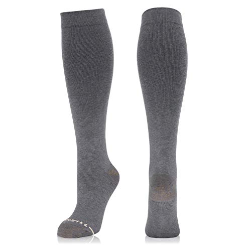 NEWZILL Compression Dress Sock (15-20 mmHg) for Men & Women - Cotton Rich Comfortable Socks - BEST Stockings for Business Casual, Running, Medical, Athletic, Edema, Diabetic (Gray, L/XL)