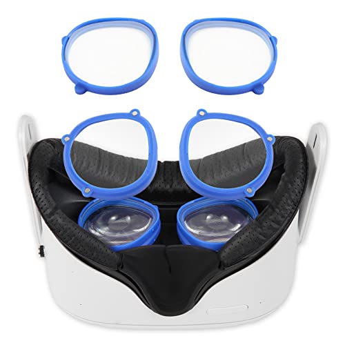 VR Anti-Blue Light Glasses Suitable for Quest 2 ，VR Accessories with Magnetic Frame and Blue Light-Blocking Lenses,Support The Replacement of Lenses to Suit Your Myopia(Blue)