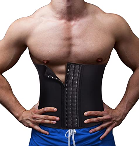 TAILONG Weight Loss Body Shaper For Men Workout Exercise compression Waist Trainer Band Lumber Support Corset (Black, 3XL)