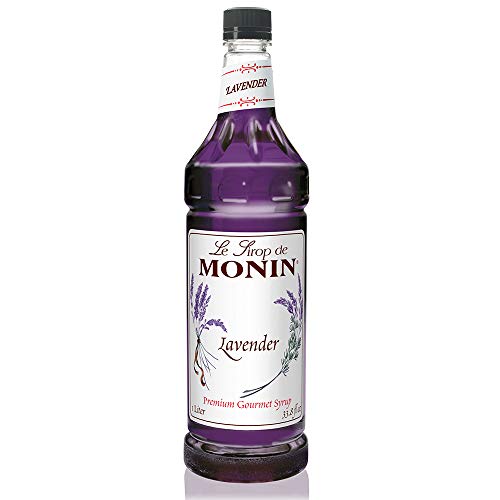 Monin - Lavender Syrup, Aromatic and Floral, Natural Flavors, Great for Cocktails, Lemonades, and Sodas, Non-GMO, Gluten-Free (1 Liter)