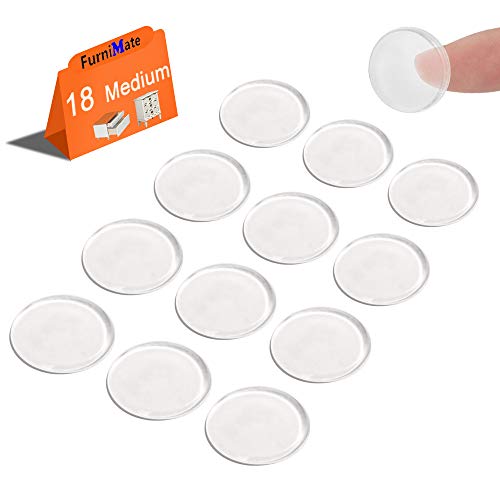 Glass Table Top Anti Slip Pads Self Adhesive- Rubber Feet for Cutting Board Large 18PCS 20.6mm, Glass Table Top Bumpers