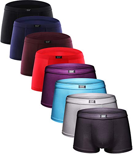 youlehe Men's Underwear Soft Rayon Boxer Briefs Stretch Trunks Pack (as1, alpha, m, regular, regular, 8 Pack 09)