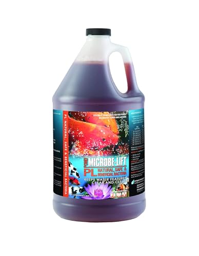 MICROBE-LIFT PL Pond Bacteria and Outdoor Water Garden Cleaner, Safe for Live Koi Fish, Plant Life, and Decor, 1 Gallon