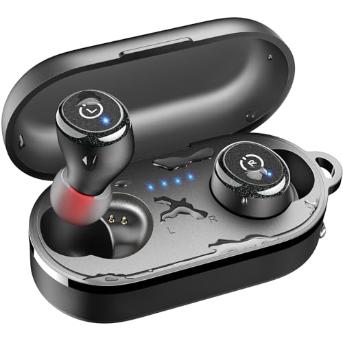 TOZO T10 Wireless Earbuds Bluetooth 5.3 Headphones, App Customize EQ, Ergonomic Design, 55H Playtime, Wireless Charging Case, IPX8 Waterproof Powerful Sound in-Ear Headset Black(New Upgraded)