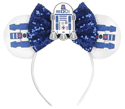 CLGIFT Mickey Ears, Black Minnie Ears, Darth Vader Minnie Ears, Storm Trooper Mickey Ears (R2-D2)