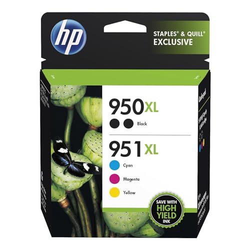 HP 951XL / 950XL (F6V12FN) Ink Cartridges (Cyan Magenta Yellow Black) 5-Pack in Retail Packaging