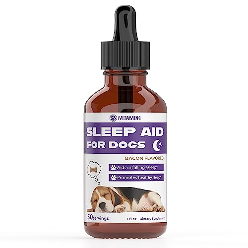 Dog Sleep Aid | Sleep Aid for Dogs | Promotes Healthy, Restful Sleep in Dogs | Melatonin for Dogs | | Dog Calming | Calming for Dogs | Dog Melatonin | Dog Anxiety Relief | 1 fl oz: Bacon Flavor