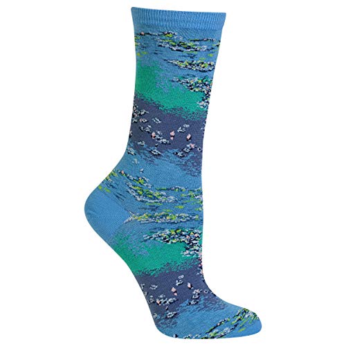 Hot Sox Monet Waterlillies Trouser Sock, sock size 9-11,Blue