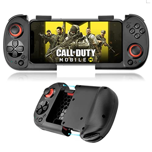 arVin Wireless Gaming Controller for iPhone/iOS/Android with Magnetic Storage, Pocket Size, Portable Bluetooth Gamepad Joystick for iPhone 15/14/13/Samsung Galaxy 22/21/20/Call of Duty Mobile/Genshin