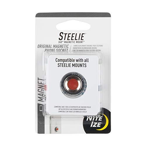 Nite Ize Steelie Magnetic Phone Socket - Additional Magnetic Cell Phone Socket Mount for Steelie Phone Mounting Systems - Simple Adhesive Socket Compatible with Steelie Phone Holders