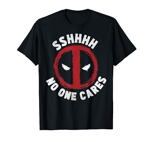 Marvel Deadpool Sshhhh No One Cares Logo T-Shirt