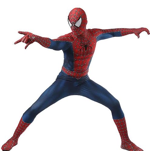 Bohorsun Superhero Suit Spandex Elastic Jumpsuit Halloween Cosplay Costumes for Adult (Red, Adult-XL)