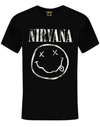 Nirvana Boys T-Shirt | Logo Band Tee | Black Short Sleeve Kids Top