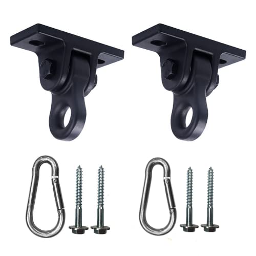 ABUSA Heavy Duty Black Swing Hangers Screws Bolts included Over 5000 lb Capacity Playground Porch Yoga Seat Trapeze Wooden Sets Indoor Outdoor 2 Pack