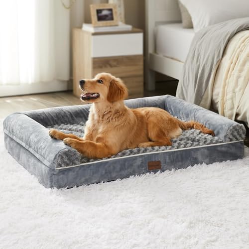 BFPETHOME Dog Beds for Large Dogs, Orthopedic Dog Bed for Medium Large Dogs,Big Waterproof Couch Dog Pet Bed with Removable Washable Cover