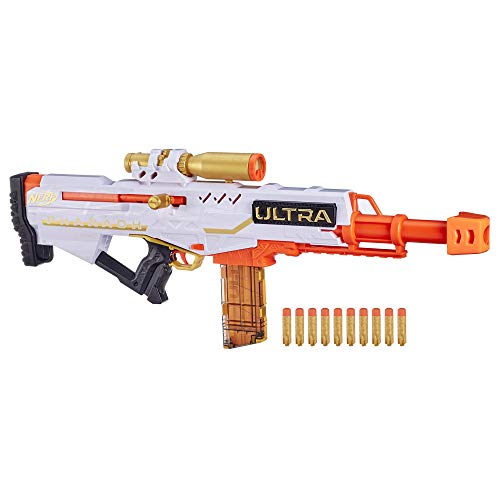 Nerf Ultra Pharaoh Blaster with Premium Gold Accents, 10-Dart Clip, Bolt Action, Compatible Only with Nerf Ultra Darts