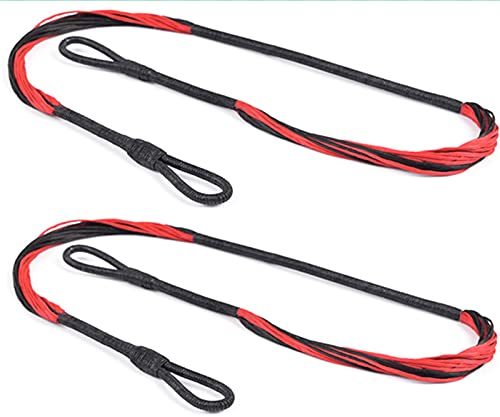 GPP 2 Packs Replacement 17.5' String for 50 lb./ 80 lbs. Pistol Crossbows,Black/Red