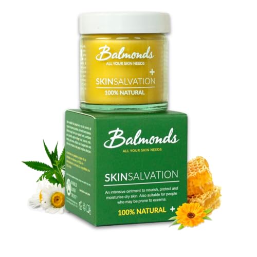 Balmonds Skin Salvation 4oz. (120ml), Salve for Dry, Rough & Sensitive Skin – All-Purpose Intensive Moisturizer with Calendula, Hemp & Beeswax – 100% Natural Balm & Cruelty Free