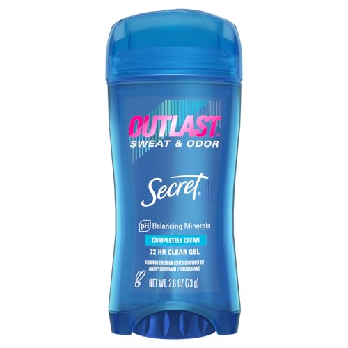 Secret Outlast Antiperspirant and Deodorant Clear Gel, Completely Clean - 2.6 Ounce (Pack of 3)