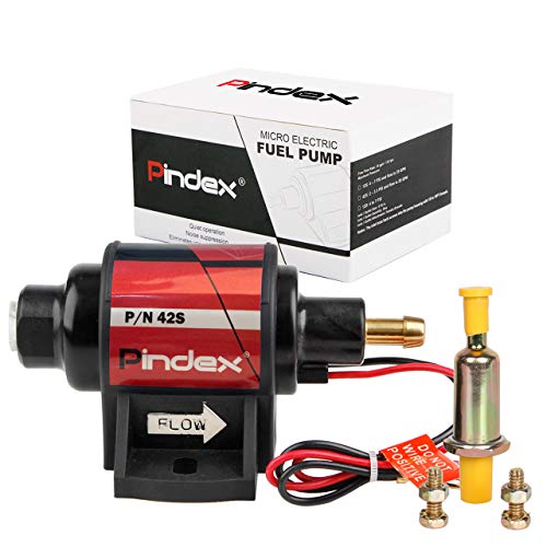Pindex Universal 12v 2-3.5psi Electric Fuel Pump 28 GPH Gasoline Fuel Transfer Pump for 4v 6v Carburetor