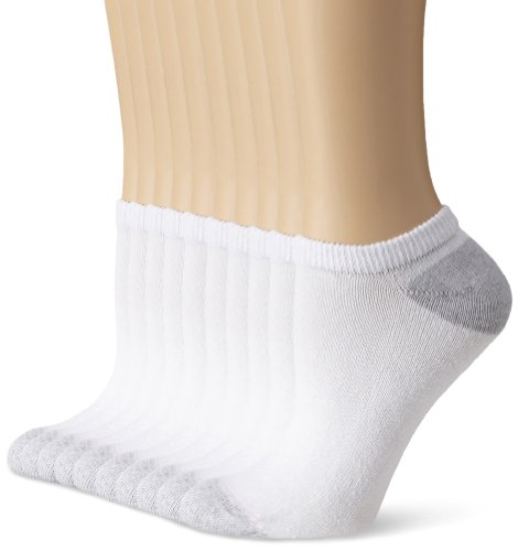 Hanes Womens Value Pack, No Show Soft Moisture-wicking Socks, Available In 10 And 14-packs, White - 10 Pack, 8-12 US