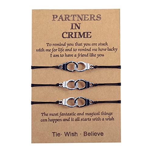 GBTBYS Handcuff Bracelets for Men Women Mutual Attraction Distance Matching Boyfriend Girlfriend Mom Daughter Sister BFF Friendship Best Friend Handmade Gift Her