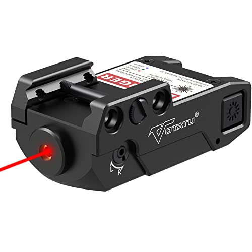 Votatu H3L-R Strobe Tactical Red Laser Sight, Aluminum Metal Construction Pistol Mount Ultra Low Profile Red Beam Laser Sight with Magnetic USB Charging, Ambidextrous Control