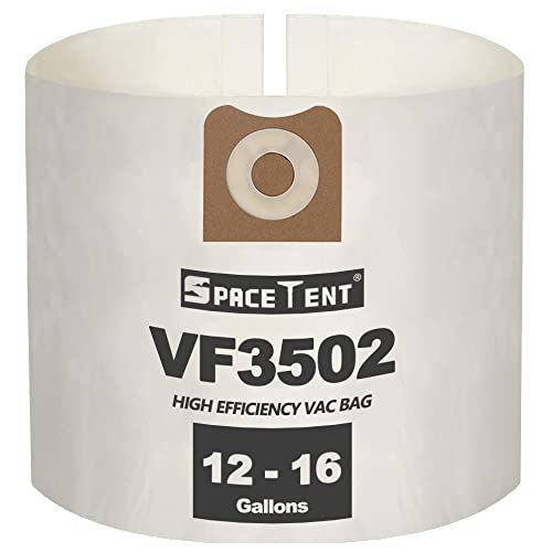 SpaceTent Part # RIDGID VF3502, 5 Pack High Efficiency Replacement Filter Bags for Ridgid 12 to 16 Gallon Wet/Dry Vacs