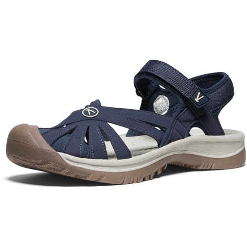KEEN Women's Rose Casual Closed Toe Sandals, Navy, 9.5