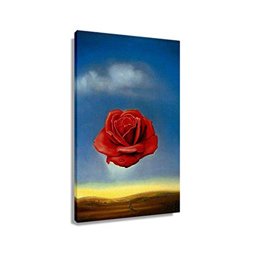 Surrealisme Salvador Dali Meditative Rose Poster Decorations Wall Prints for Bedroom Retro Canvas Art Pictures for Bathroom Canvas Artwork for Kitchen Painting Oil Giclee Painting Picture Gifts (24x36inch(60x90cm),Unframed)