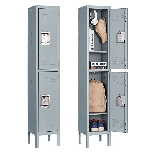 STANI Metal Locker, Metal Lockers for Employees with Lock, Storage Locker with Lock, Storage Locker Cabinet for Home, Tall Steel Storage Locker for Gym, School, Office