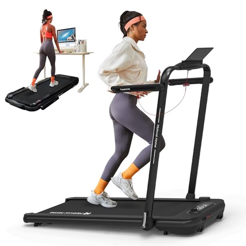 Mobvoi Home Treadmill SE 3 in 1 Folding Treadmill Walking Pad 2.5 HP Compact Portable Under Desk Running Walking Machine with Remote Control LED Display for Home Office 265 LBS 7.6 MPH Easy to Store