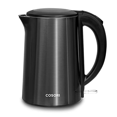 COSORI Electric Kettle, Tea Kettle Pot, Stainless Steel Double Wall, 1500W Hot Water Kettle Teapot Boiler & Heater, Automatic Shut Off & Boil-Dry Protection, BPA Free, 1.5L, Black