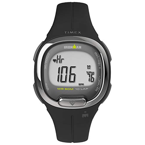 TIMEX IRONMAN Transit Watch with Activity Tracking & Heart Rate 33mm – Black/Silver-Tone with Resin Strap