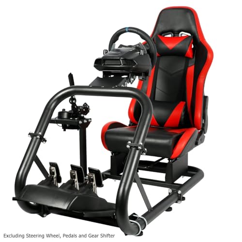 Dardoo Gaming Simulator Cockpit with Real Seat Fit for Logitech G29 G920 G923, Thrustmaster T300RS, Fanatec, Direct Drive Wheels, Sim Racing Cockpit without Wheel Pedal Handbrake