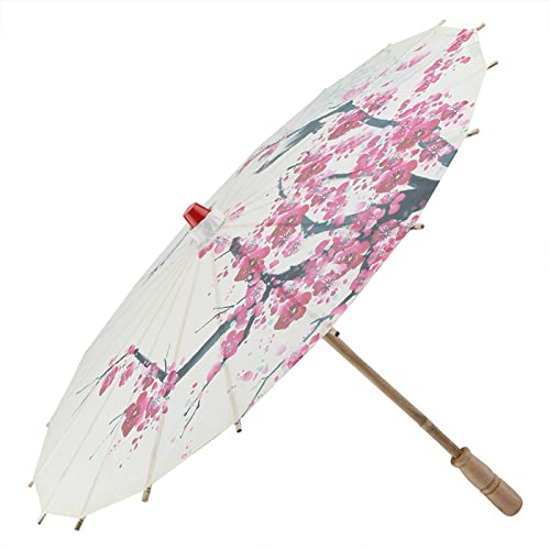 HEEPDD 22' Handmade Oiled Paper Umbrella Chinese Art Classical Dance Umbrella Plum Blossom for Wedding Parties Photography Costumes Cosplay Decoration and Other Events