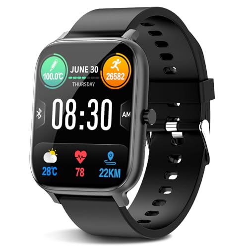 Choiknbo Smart Watch, Fitness Tracker SmartWatch for Android/iOS Phones, 1.69' Full Touch Screen with Heart Rate Sleep, Step Counter, IP68 Waterproof Smart Watches for Man/Women