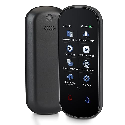 RAVIAD Language Translator Device, Two Way Real-Time Voice Translation, Support 138 Languages, Accurate Offline&Recording&Photo Instant Translation with 3” HD Inch Touch Screen for Travel