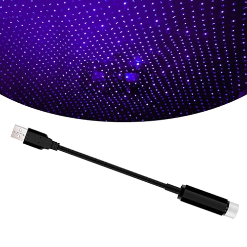 nodteem 1 PC Car Roof Star Night Lights with USB Port, 0.59' x 8.26' Auto Rotatable Metal Romantic Vehicle Atmosphere Lamp Accessories for Decor, Outdoor Decor for Bedroom Party (Multicolored)