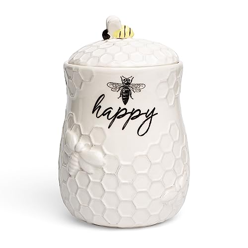 Young's Inc. Ceramic Bee Cookie Jar - 5' W x 5' D x 7' H - Cookie Jars for Kitchen Counter - Tea Canister