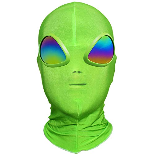 anroog Halloween Alien Mask for ET Alien Cosplay Costume Halloween Party,Alien 3D Full Face Mask for Adults