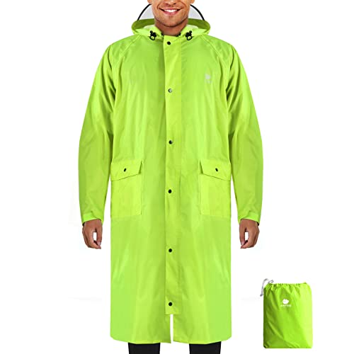 Anyoo Hood Rain Poncho Waterproof Lightweight Raincoat for Men Women Adult with Pocket for Hiking Camping Outdoor Activities