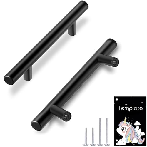 HBL' 30 Pack | 3 Inch Center to Center Matte Black Cabinet Pulls Kitchen Cabinet Handles,Made of Stainless Steel,Ideal for Cabinet,Drawer,Cupboard and Wardrobe.