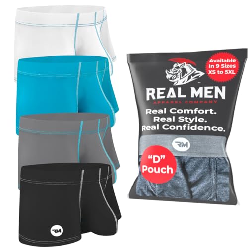Real Men 3in Nylon Boxer Briefs D Pouch Med 4pk Blk/Cyn/Gry/Wht Mens Pouch Underwear Mens Sexy Underwear Mens Underwear Briefs Mens Briefs Underwear Men’s Underwear Sexy Boxers Briefs For Men